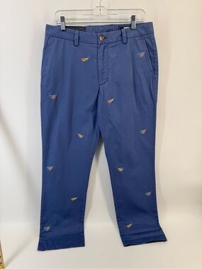 Vineyard Vines Embroidered Fish Fly Chino Pants NEW 32 x30